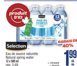 Jean Coutu SELECTION Natural spring water offer