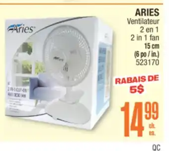 Jean Coutu ARIES 2 in 1 fan offer