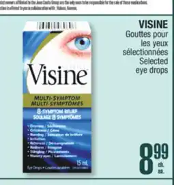 Jean Coutu VISINE Selected eye drops offer