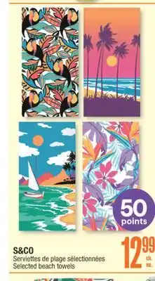 Jean Coutu S&CO Selected beach towels offer