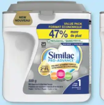 Jean Coutu SIMILAC Selected powdered formulas offer