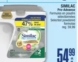 Jean Coutu SIMILAC Pro-Advance Selected powdered formulas offer