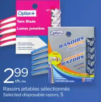 Proxim OPTION+ Selected disposable razors offer