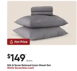 Dormez Vous Silk & Snow Relaxed Linen Sheet Set offer