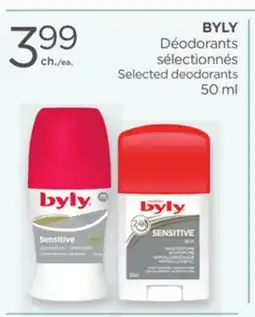 Proxim BYLY Selected deodorants offer