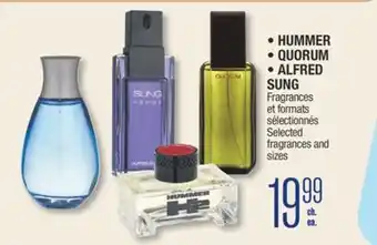 Jean Coutu HUMMER, QUORUM, ALFRED SUNG Fragrances et formats sélectionnés offer
