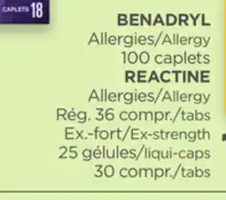 Proxim BENADRYL, REACTINE offer