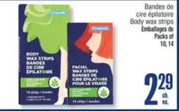 Jean Coutu Body wax strips offer