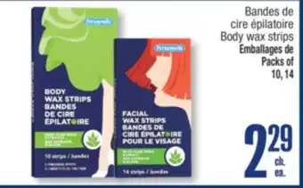 Jean Coutu Body wax strips offer