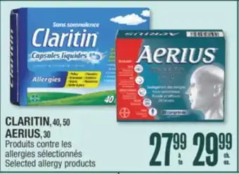 Jean Coutu CLARITIN, 40, 50 AERIUS, 30 Produits contre les allergies sélectionnés offer
