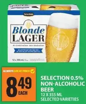 Food Basics Selection 0.5% non-alcoholic beer offer