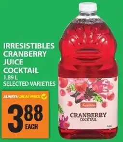Food Basics Irresistibles cranberry juice cocktail offer