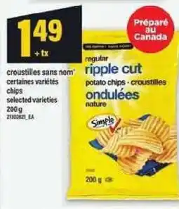 Maxi Simple regular ripple cut potato chips offer
