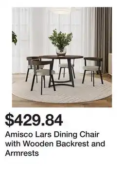 Bed Bath & Beyond Amisco Lars Dining Chair with Wooden Backrest and Armrests offer