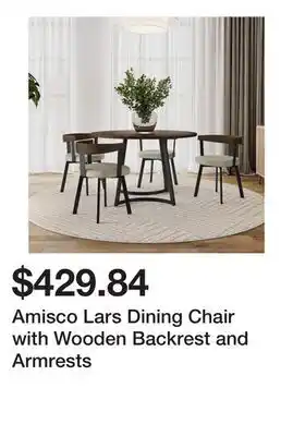 Bed Bath & Beyond Amisco Lars Dining Chair with Wooden Backrest and Armrests offer