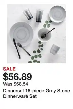 Bed Bath & Beyond Dinnerset 16-piece Grey Stone Dinnerware Set offer