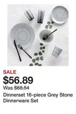 Bed Bath & Beyond Dinnerset 16-piece Grey Stone Dinnerware Set offer