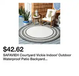 Bed Bath & Beyond SAFAVIEH Courtyard Vickie Indoor/ Outdoor Waterproof Patio Backyard Rug offer