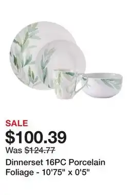 Bed Bath & Beyond Dinnerset 16PC Porcelain Foliage - 10'75 x 0'5 offer