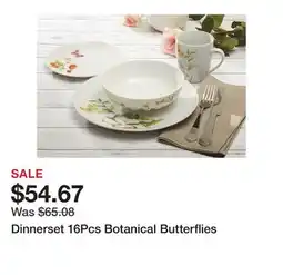Bed Bath & Beyond Dinnerset 16Pcs Botanical Butterflies offer