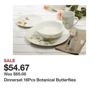 Bed Bath & Beyond Dinnerset 16Pcs Botanical Butterflies offer