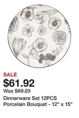 Bed Bath & Beyond Dinnerware Set 12PCS Porcelain Bouquet - 12 x 15 offer