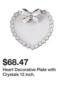 Bed Bath & Beyond Heart Decorative Plate with Crystals 13 inch offer