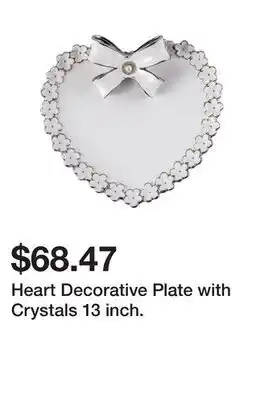 Bed Bath & Beyond Heart Decorative Plate with Crystals 13 inch offer
