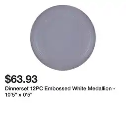 Bed Bath & Beyond Dinnerset 12PC Embossed White Medallion - 10'5 x 0'5 offer