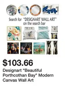 Bed Bath & Beyond Designart Beautiful Porthcothan Bay Modern Canvas Wall Art offer