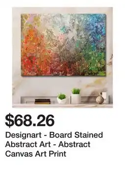 Bed Bath & Beyond Designart - Board Stained Abstract Art - Abstract Canvas Art Print offer