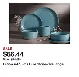 Bed Bath & Beyond Dinnerset 16Pcs Blue Stoneware Ridge offer