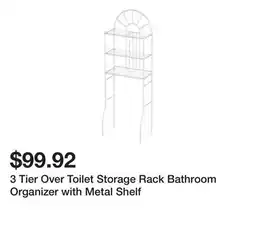Bed Bath & Beyond 3 Tier Over Toilet Storage Rack Bathroom Organizer with Metal Shelf offer