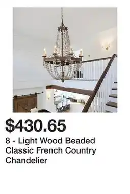 Bed Bath & Beyond 8 - Light Wood Beaded Classic French Country Chandelier offer