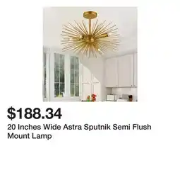 Bed Bath & Beyond 20 Inches Wide Astra Sputnik Semi Flush Mount Lamp offer