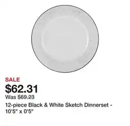 Bed Bath & Beyond 12-piece Black & White Sketch Dinnerset - 10'5 x 0'5 offer
