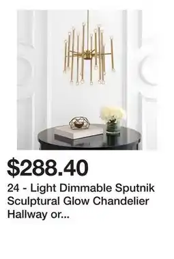 Bed Bath & Beyond 24 - Light Dimmable Sputnik Sculptural Glow Chandelier Hallway or Dining Room Minimalist - N/A offer