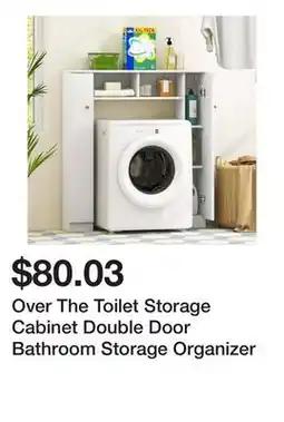 Bed Bath & Beyond Over The Toilet Storage Cabinet Double Door Bathroom Storage Organizer offer