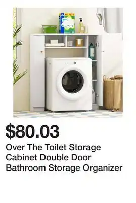 Bed Bath & Beyond Over The Toilet Storage Cabinet Double Door Bathroom Storage Organizer offer