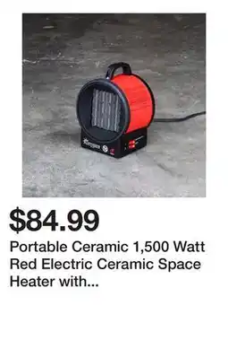 Wayfair Portable Ceramic 1,500 Watt Red Electric Ceramic Space Heater with Auto-Shut Off offer