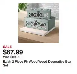 Wayfair Eziah 2 Piece Fir Wood,Wood Decorative Box Set offer