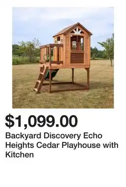 Wayfair Backyard Discovery Echo Heights Cedar Playhouse with Kitchen offer