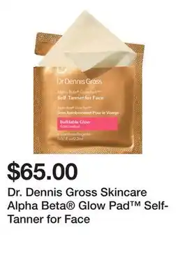 Sephora Dr. Dennis Gross Skincare Alpha Beta Glow Pad Self-Tanner for Face offer