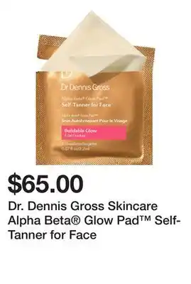 Sephora Dr. Dennis Gross Skincare Alpha Beta Glow Pad Self-Tanner for Face offer