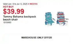 Costco Tommy Bahama backpack beach Chair offer
