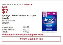 Costco Sponge Towels Premium paper towels offer