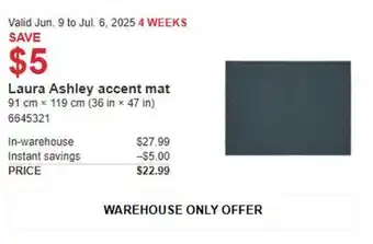 Costco Laura Ashley accent mat offer