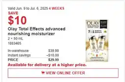 Costco Olay Total Effects advanced nourishing moisturizer offer