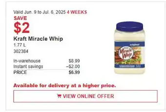 Costco Kraft Miracle Whip offer