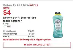 Costco Downy 2-in-1 Seaside Spa fabric softener offer